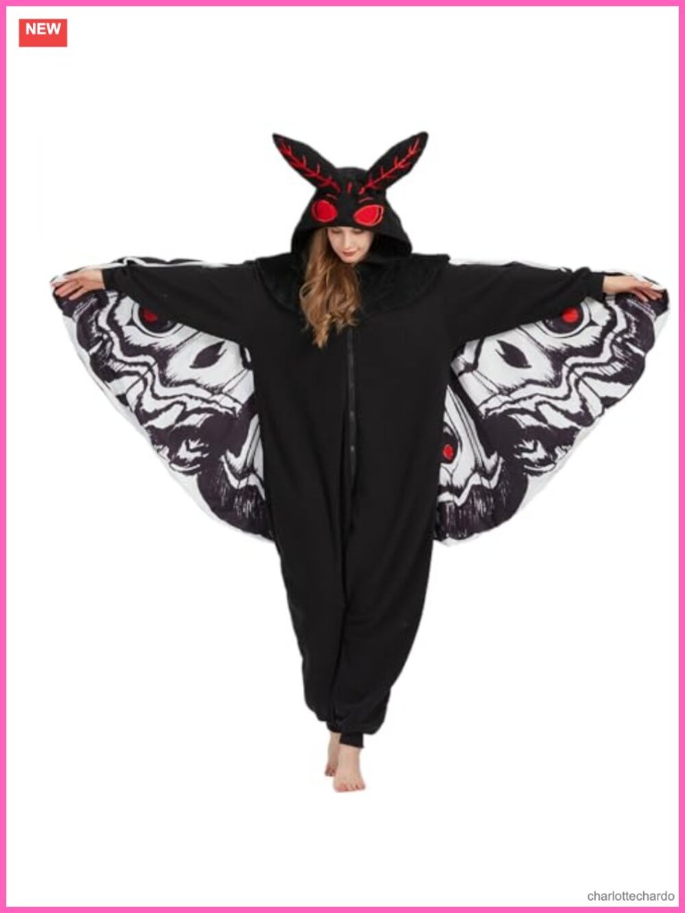 Mothman Adult Onesie Pajamas Costume Cosplay Unisex Polar Fleece